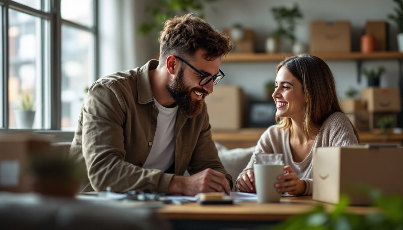 couple managing their Amazon seller account