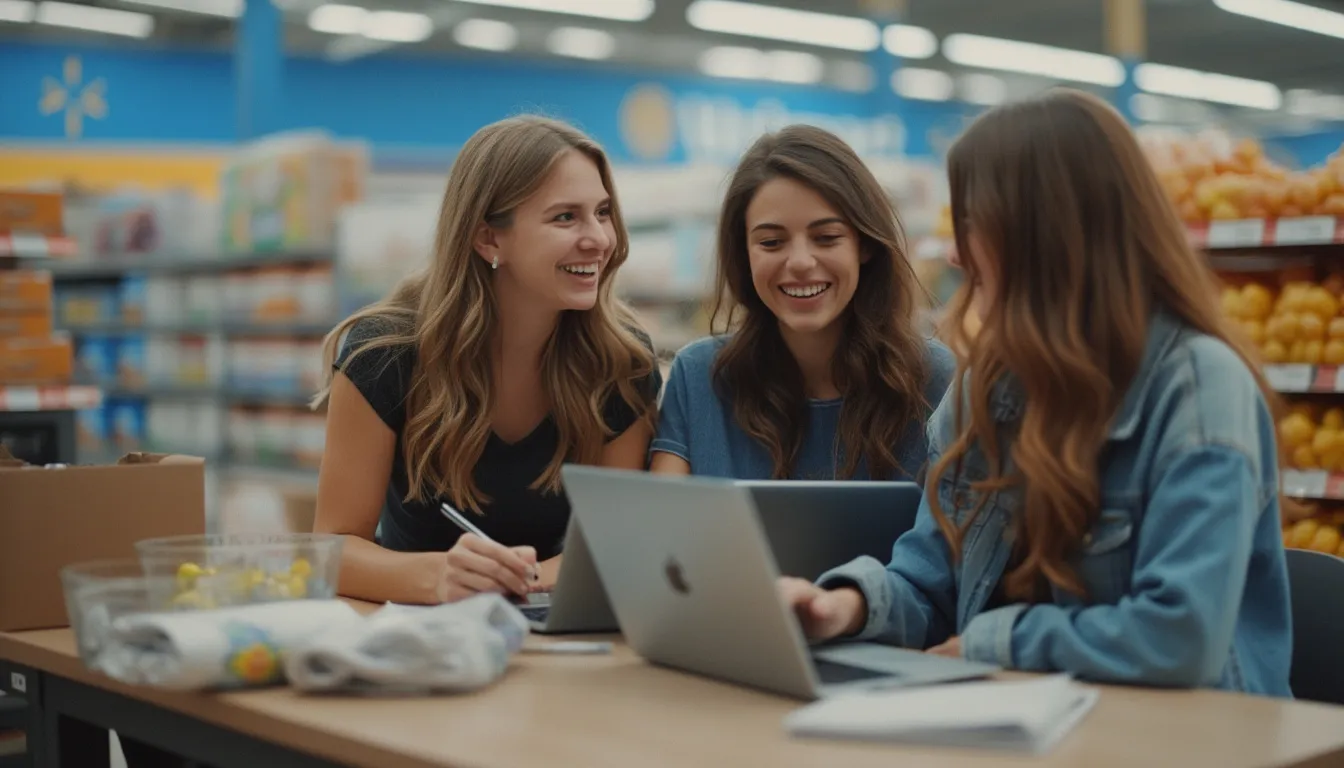 thre friends selling online products